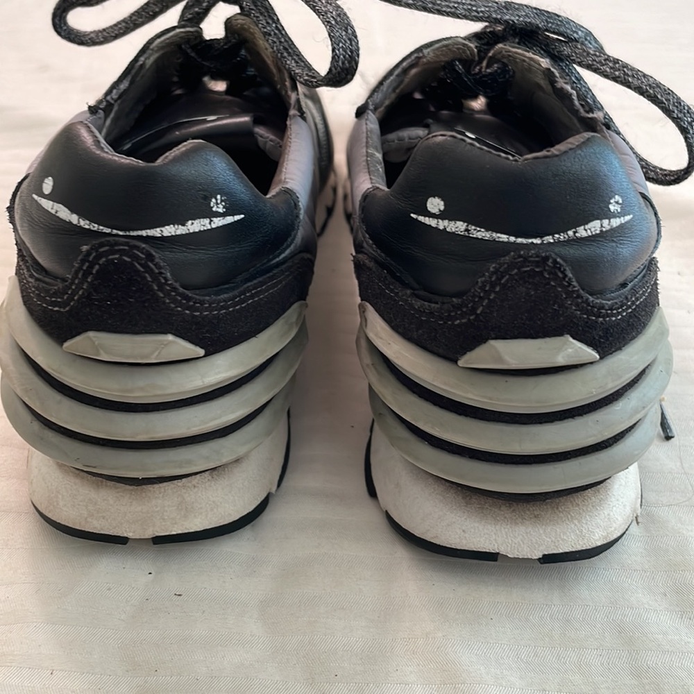 Voile Blanche leather nylon textile sneakers black silver Size 37 US 7 - Picture 7 of 16
